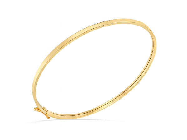 14 Ayar Sarı Altın Kelepçe Ajda Bilezik