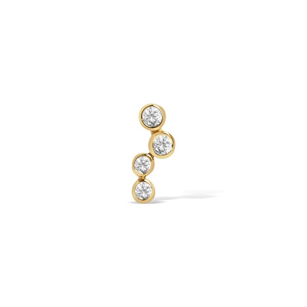 14 Ayar Sarı Altın Taşlı Tragus Piercing