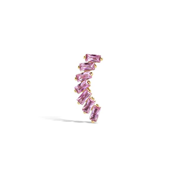 14 Ayar Sarı Altın Taşlı Tragus Piercing