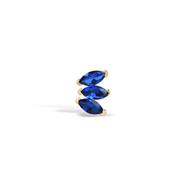 14 Ayar Sarı Altın Taşlı Tragus Piercing