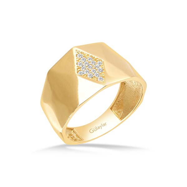 14 Ayar Sarı Altın Trend Yüzük