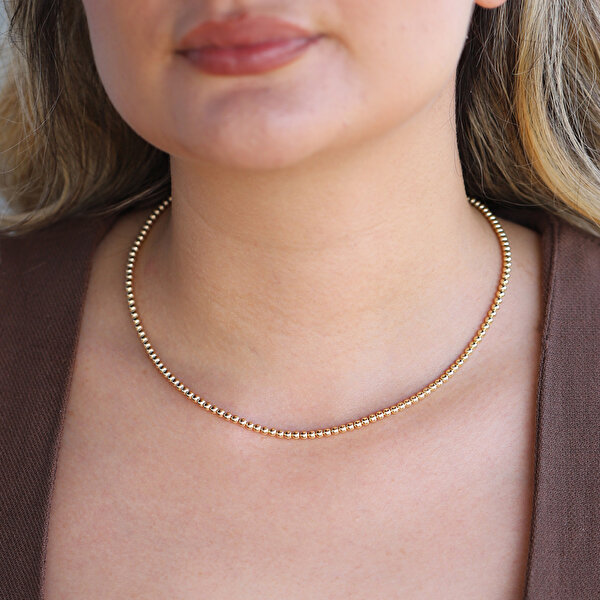 14 Ayar Sarı Altın Popcorn Zincir