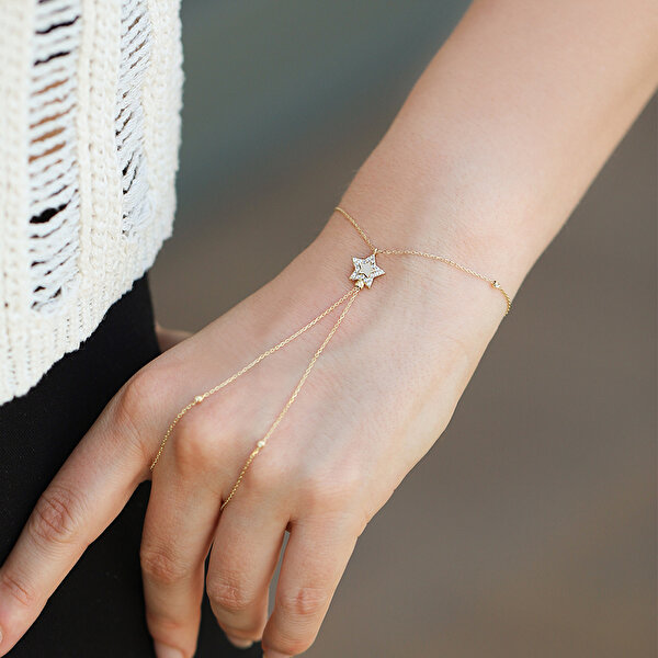 14 Ayar Sarı Altın Yıldız Figürlü Şahmeran