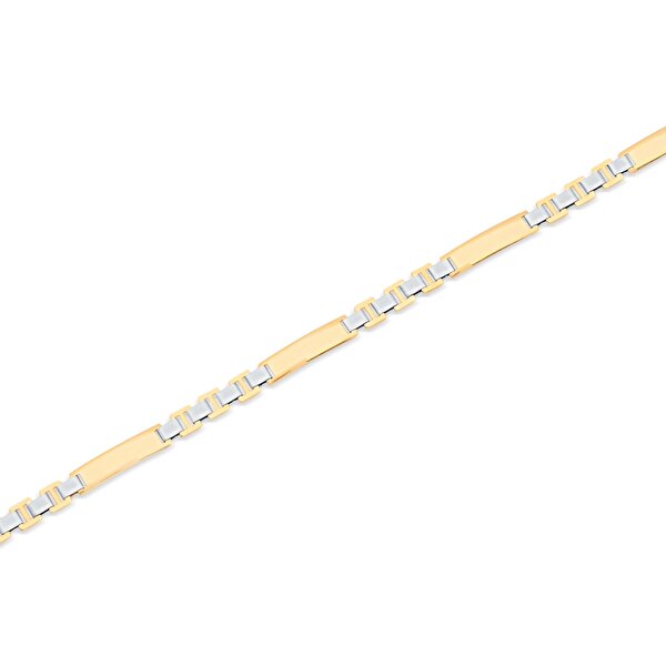 14 Ayar Sarı-Beyaz Altın Klasik Bileklik