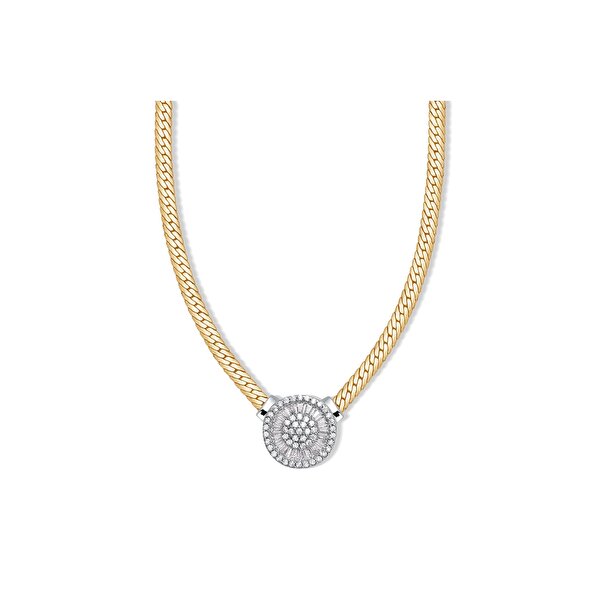 14 Ayar Sarı-Beyaz Altın Balık Sırtı Kolye