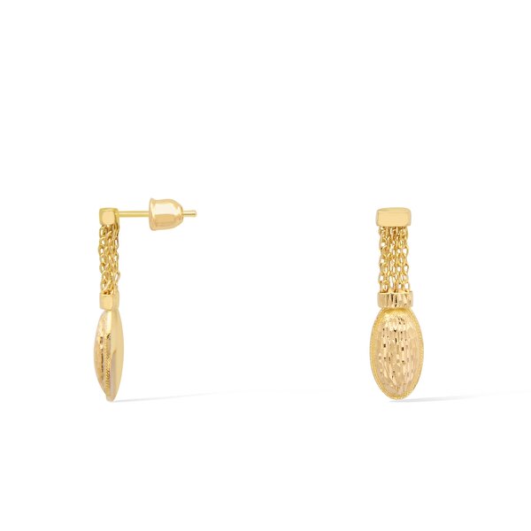 22 Ayar Sarı Altın Sallantılı Küpe