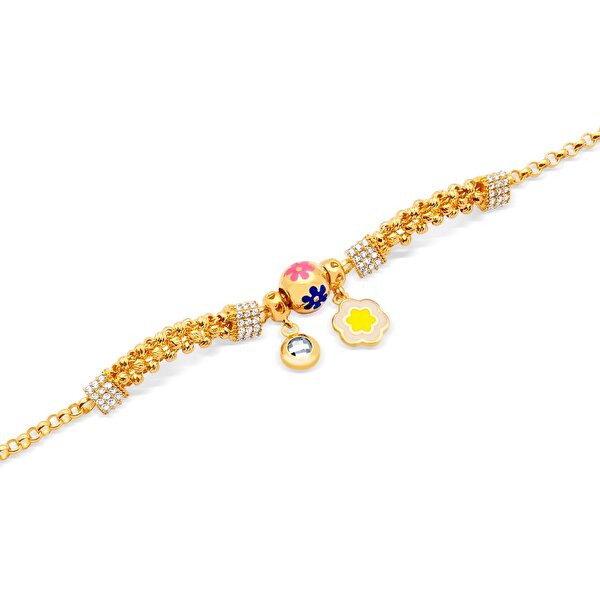 22 Ayar Sarı Altın Charm Bileklik