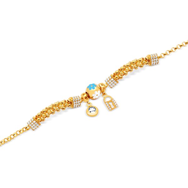 22 Ayar Sarı Altın Charm Bileklik