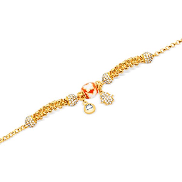 22 Ayar Sarı Altın Charm Bileklik