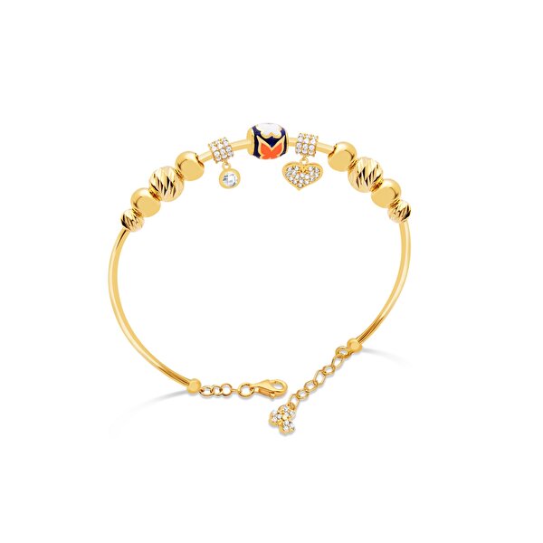 22 Ayar Sarı Altın Charm Bilezik