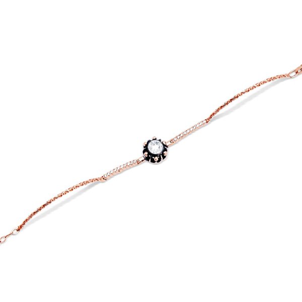 8 Ayar Rose Altın Elmas Görünümlü Bileklik