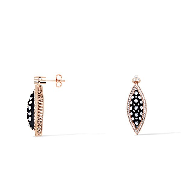 8 Ayar Rose Altın Elmas Görünümlü Küpe