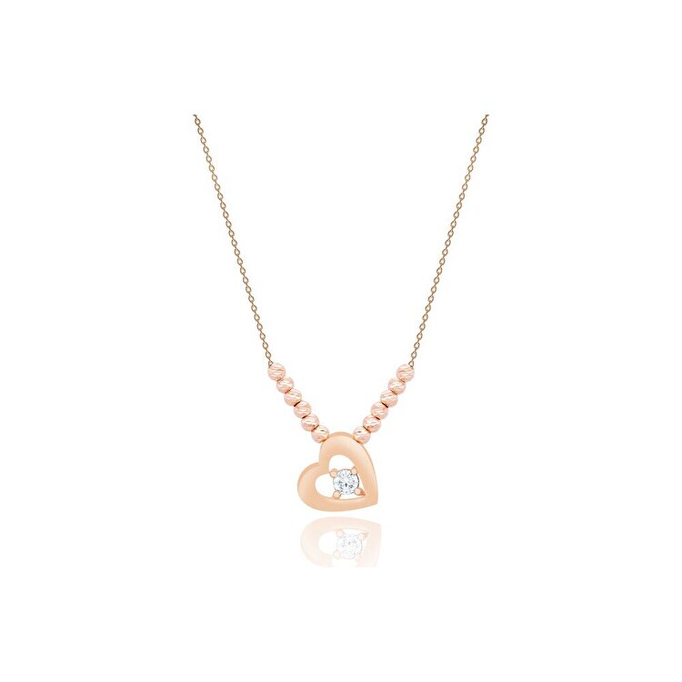 14 Ayar Rose Altın Kalp Figürlü Kolye