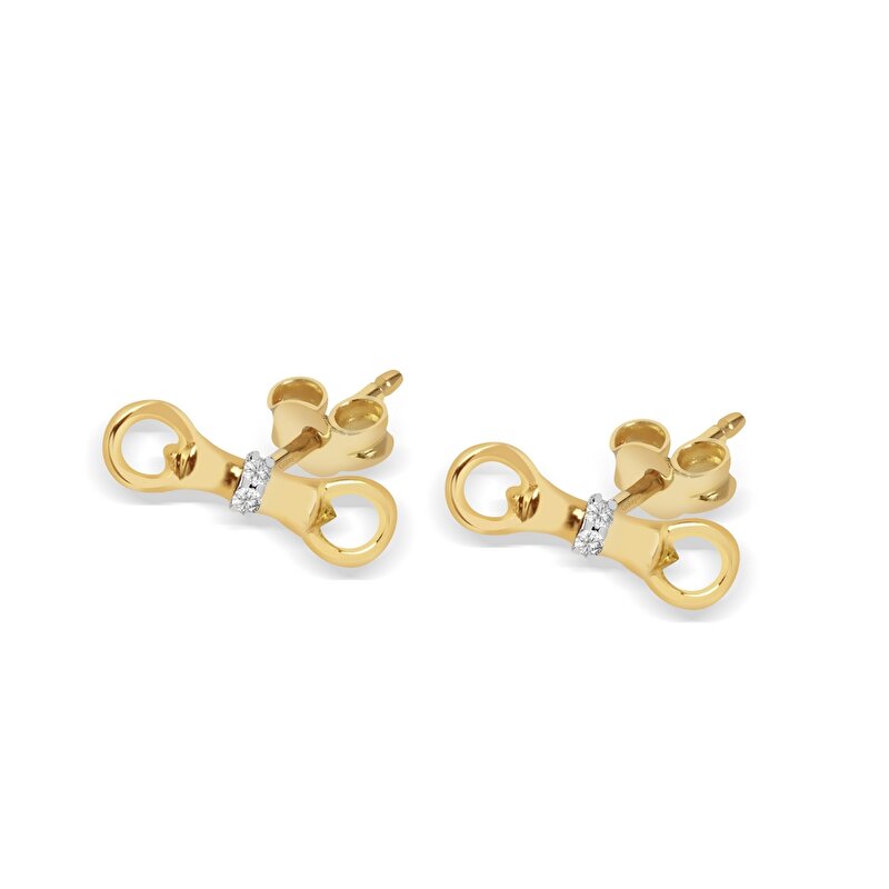 0,02 Karat Pırlanta Minimal Küpe