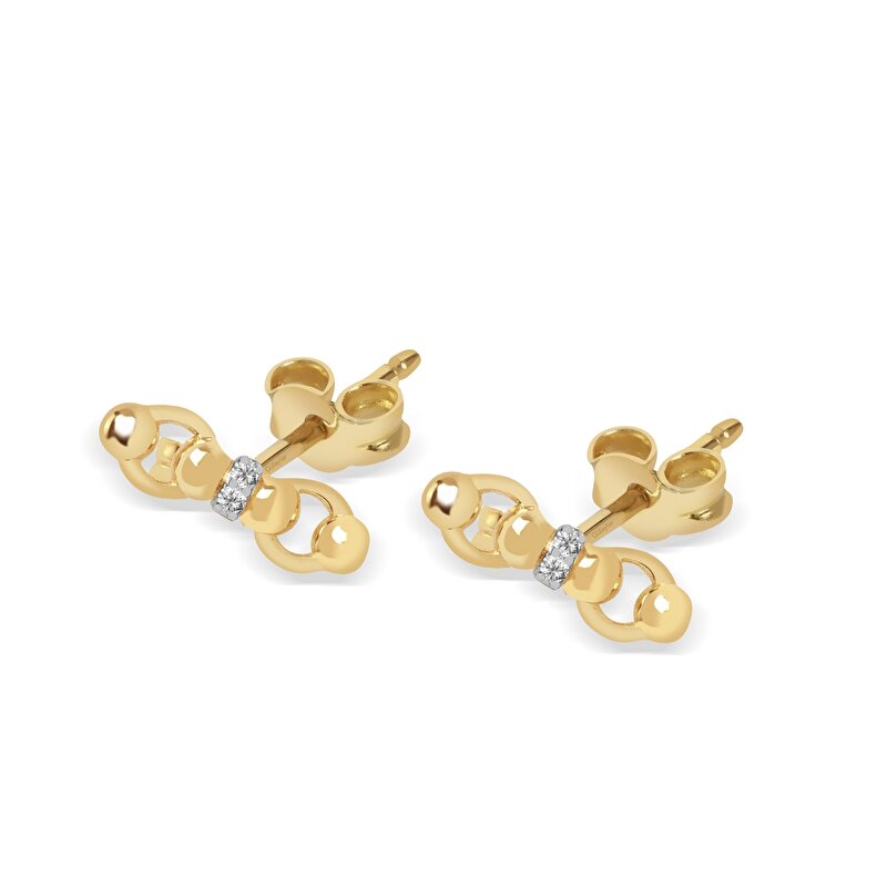 0,02 Karat Pırlanta Minimal Küpe