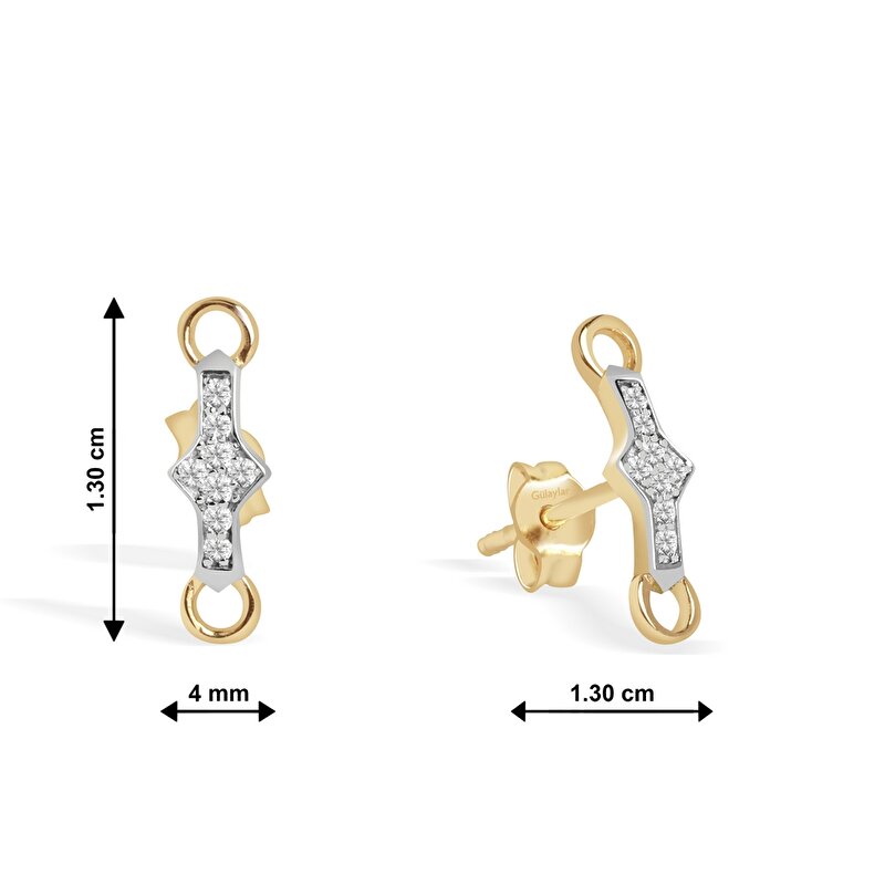 0,09 Karat Pırlanta Minimal Küpe