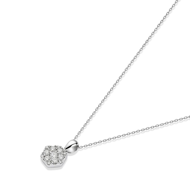 0,13 Karat Floral Pırlanta Kolye Ucu