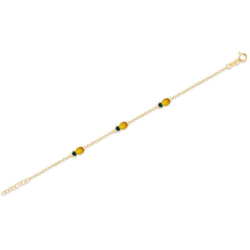 14 Ayar Sarı Altın Ananas Çocuk Bileklik