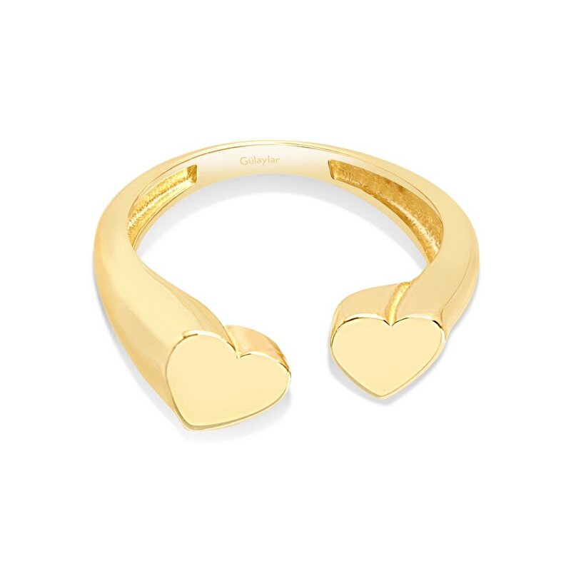 14 Ayar Sarı Altın Kalp Figürlü Yüzük
