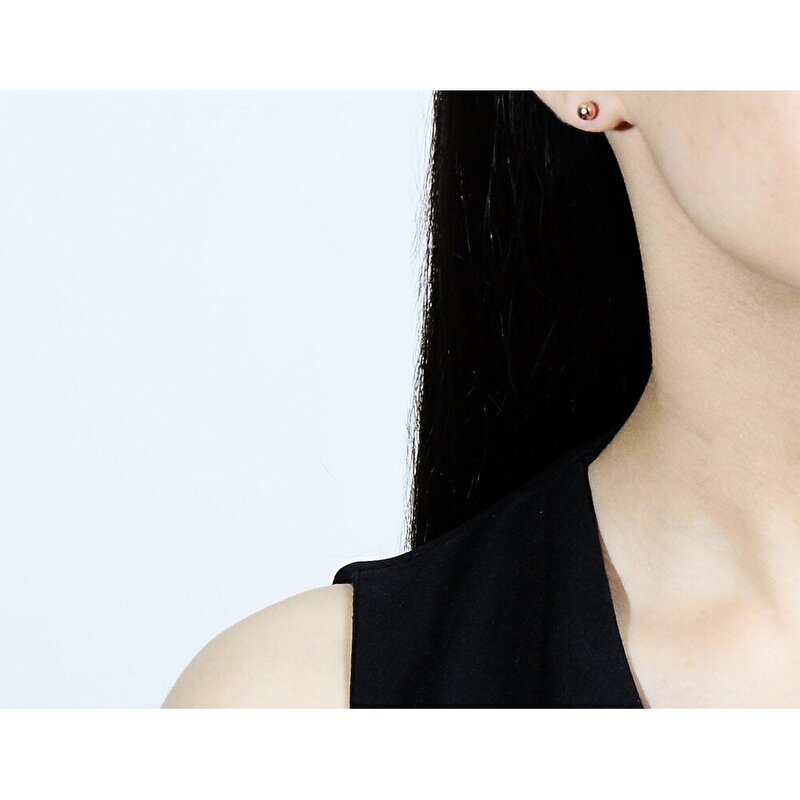 14 Ayar Rose Altın Top Küpe