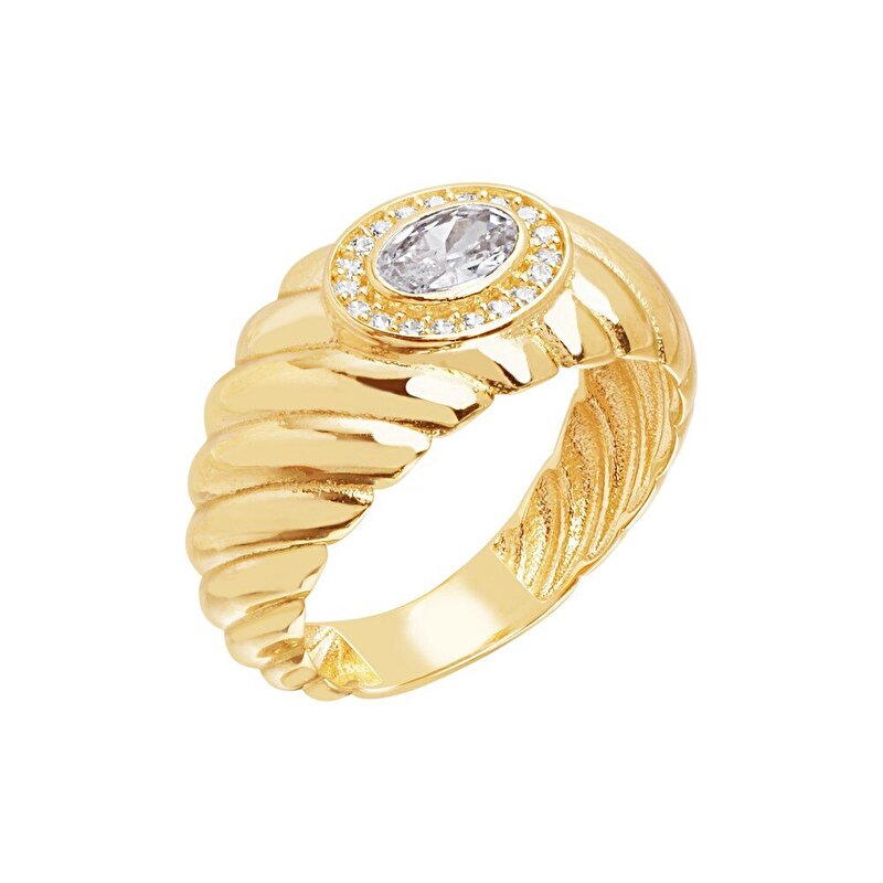 14 Ayar Sarı Altın Trend Burgu Yüzük