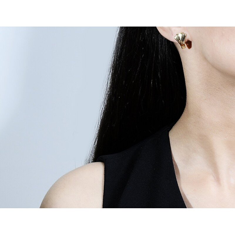 14 Ayar Sarı Altın J Küpe