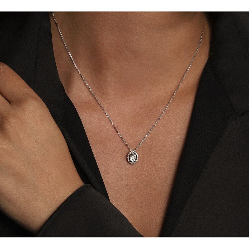 0,27 Karat Floral Pırlanta Kolye