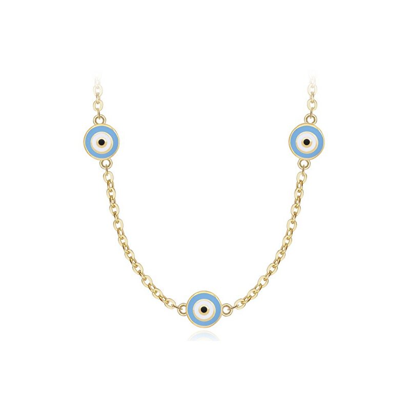 14 Ayar Sarı Altın Göz Figürlü Kolye