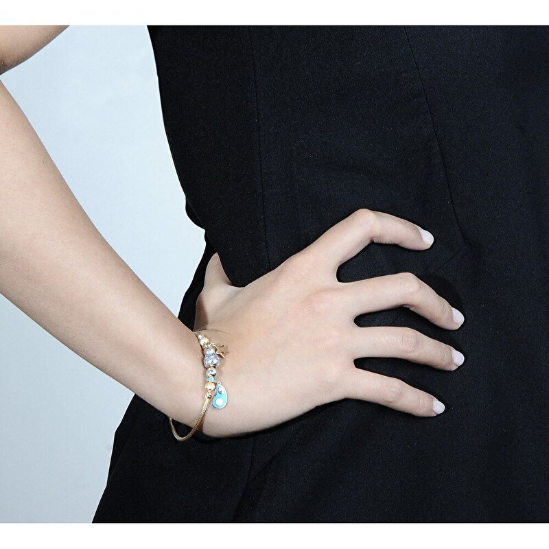 14 Ayar 3 Renkli Altın Charm Bileklik