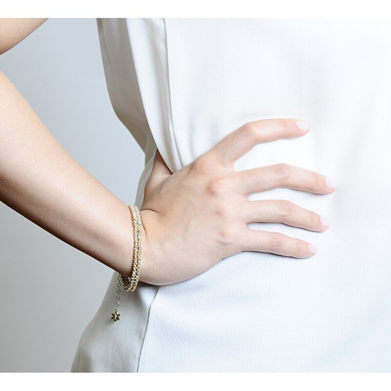 14 Ayar 3 Renkli Altın Dorika Bilezik