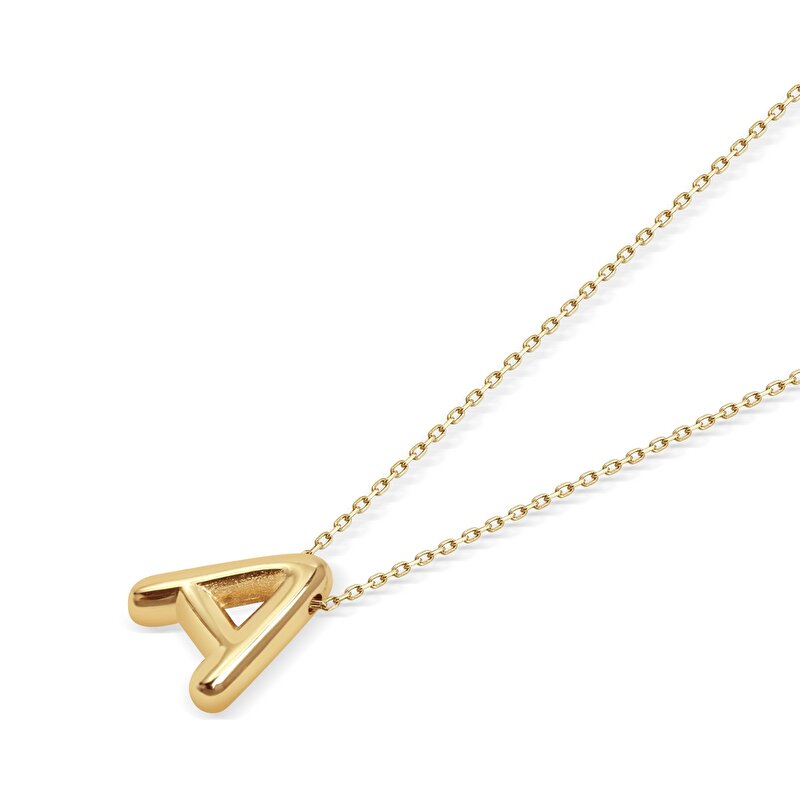 14 Ayar A Harf Bubble Kolye