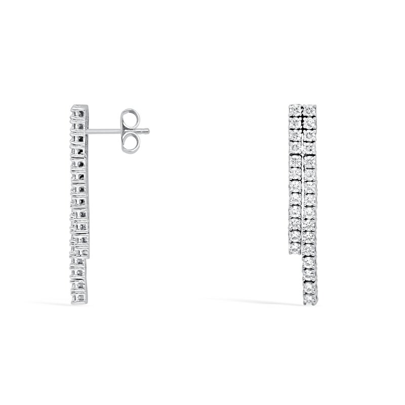 14 Ayar Beyaz Altın Suyolu Küpe