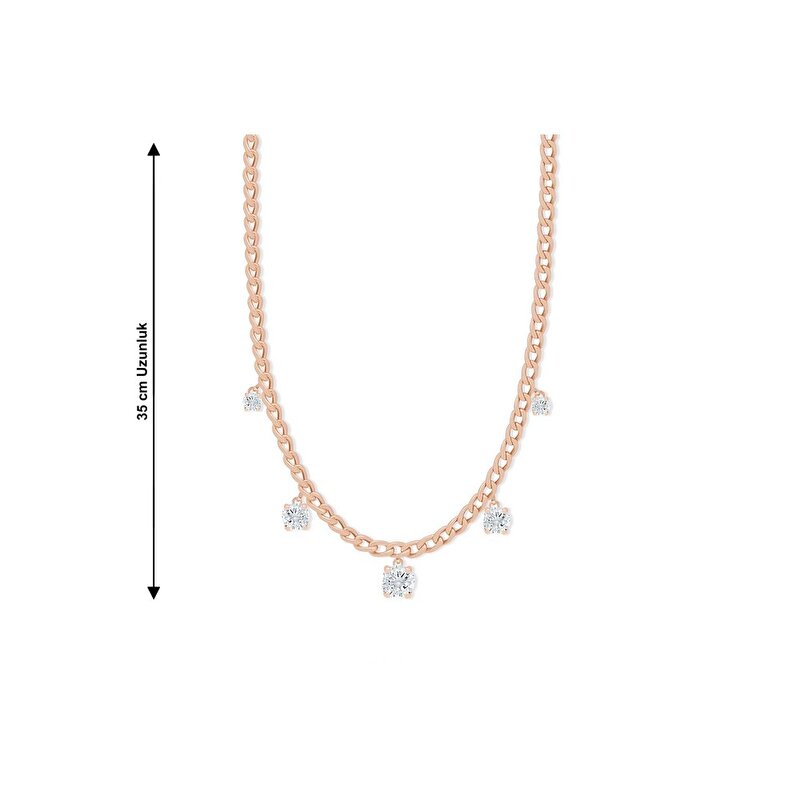 14 Ayar Rose Altın Trend Choker Kolye