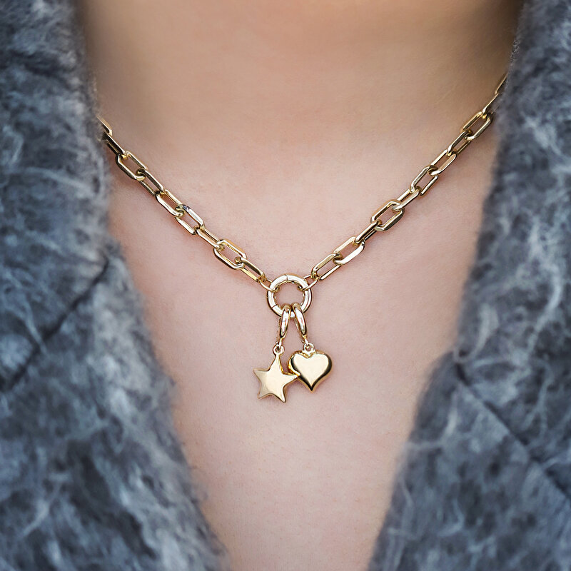 14 Ayar Sarı Altın Ataç Zincir Kolye