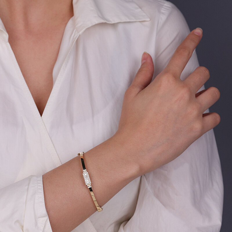 14 Ayar Sarı Altın Baget Bilezik