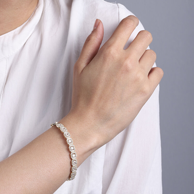 14 Ayar Sarı Altın Baget Bilezik