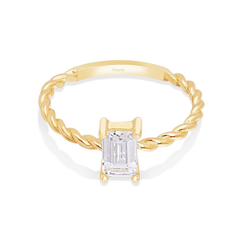 14 Ayar Sarı Altın Baget Yüzük