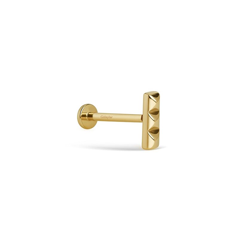 14 Ayar Sarı Altın Bar Tragus Piercing