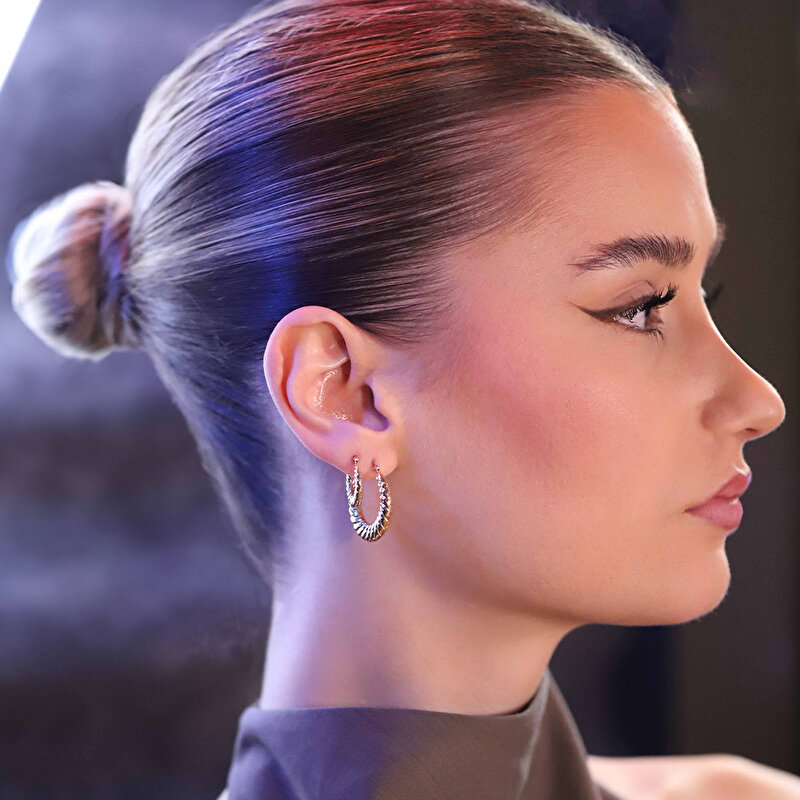 14 Ayar Sarı Altın Burgu Halka Küpe