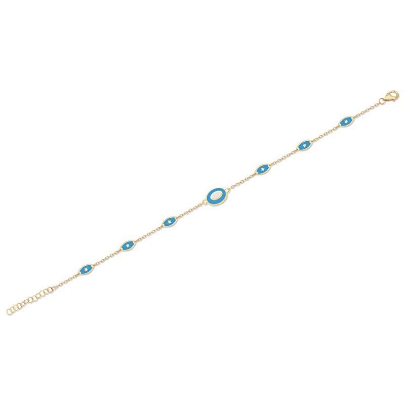 14 Ayar Sarı Altın Nazar Boncuklu Bileklik