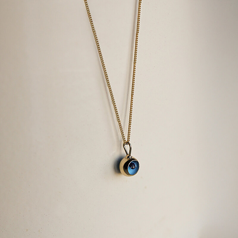 14 Ayar Sarı Altın Göz Figürlü Kolye