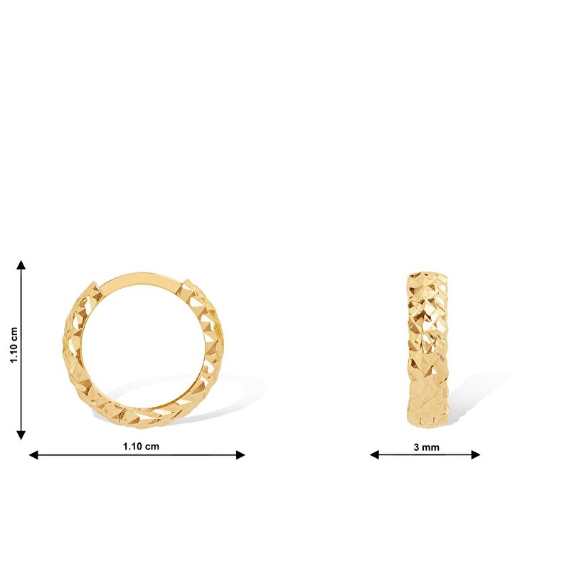 14 Ayar Sarı Altın Halka Küpe