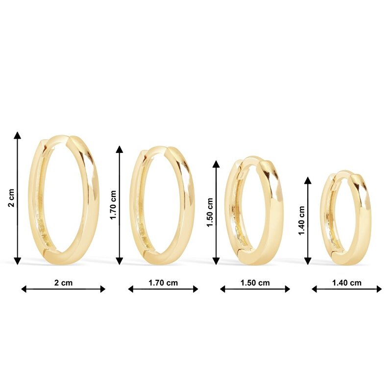 14 Ayar Sarı Altın Halka Küpe