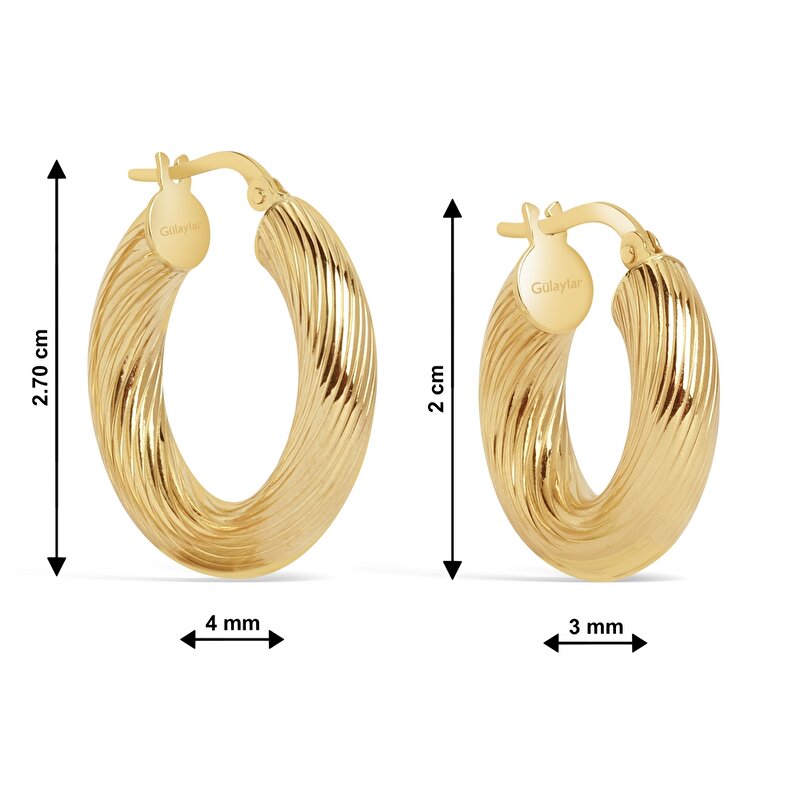 14 Ayar Sarı Altın Burgu Halka Küpe