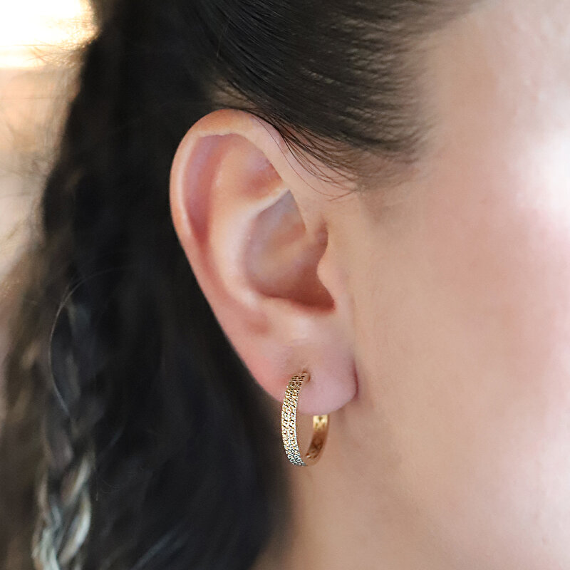 14 Ayar Sarı Altın Halka Küpe