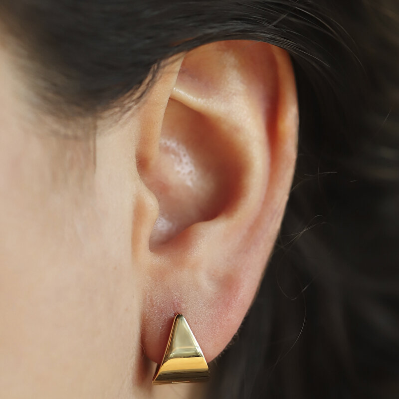 14 Ayar Sarı Altın Halka Küpe