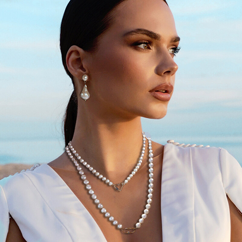 14 Ayar Sarı Altın İnci Gerdanlık