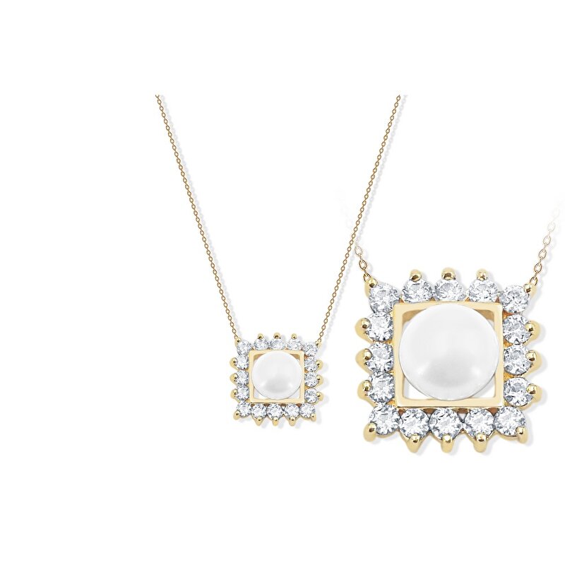 14 Ayar Sarı Altın İnci Kolye