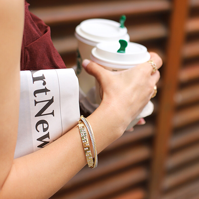 14 Ayar Sarı Altın Kelepçe Bilezik