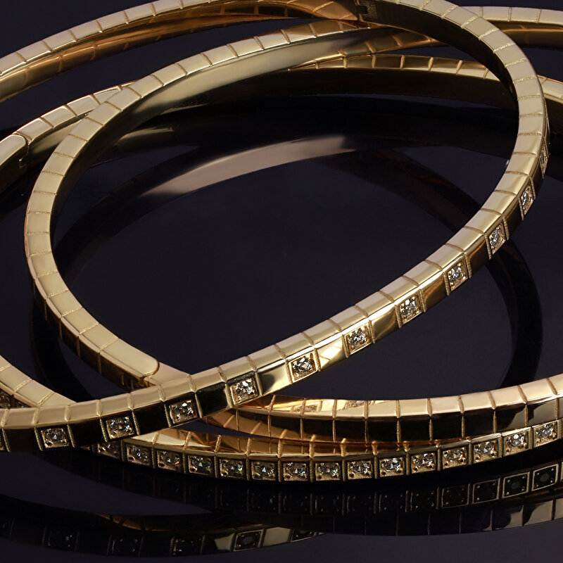 14 Ayar Sarı Altın Kelepçe Bilezik